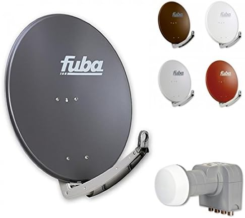 Fuba Vertriebs-GmbH Fuba Digital Sat-Anlage 4 Teilnehmer | Sat Komplettset mit 78cm Premium Alu Schüssel & Quad LNB für 8K, 4K, UHD, HDTV