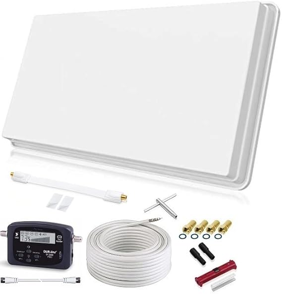 Satchef GmbH SELFSAT H30D1+ Flachantenne Single Set 4K UHD mit Fensterhalterung & SAT-Finder