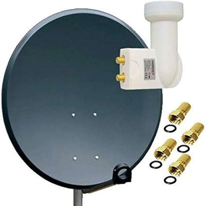 Premium X Satelliten-Komplettanlage 80cm Aluminium Twin LNB für bis zu 2 Teilnehmer, 4K UHD geeignet – 119457