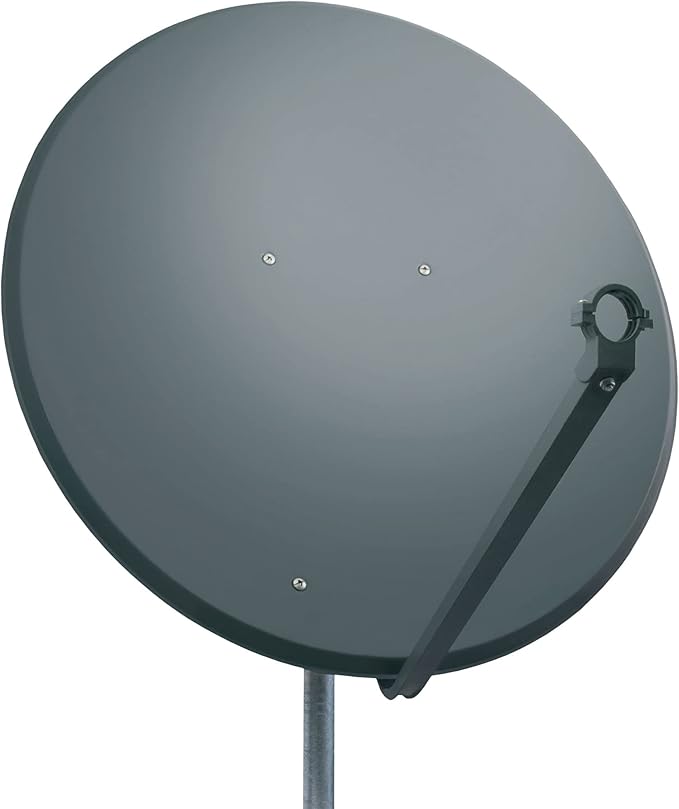 Premium X PXS100 Satellitenschüssel 100cm Stahl Anthrazit für Astra, Hotbird, 4K UHD mit LNB-Tragarm und Masthalterung