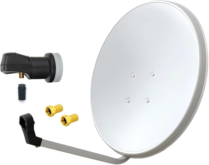 Nein Auslaufartikel (Produktion durch ARLI 60 cm Satellitenanlage Single LNB 1 Teilnehmer UHD 4K mit 2x F-Steckern