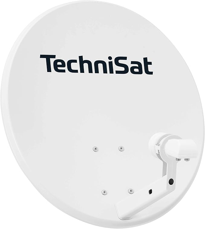 TechniSat TECHNITENNE 60 Satellitenschüssel Komplettset für 2 Teilnehmer mit Twin-LNB (60 cm, lichtgrau) – 1060