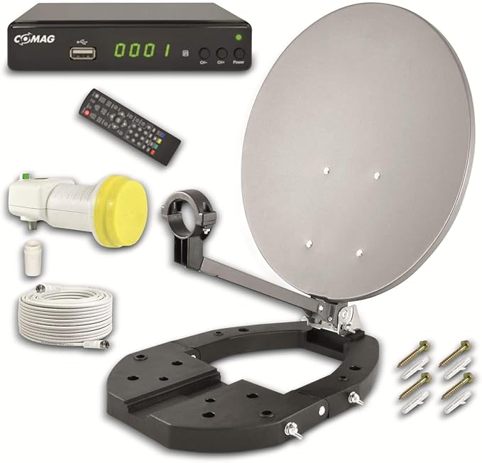 Comag Camping-Set EASYFIND CD 08 Satellitenanlage Komplett-Set mit Receiver & LNB für Camping – 740051