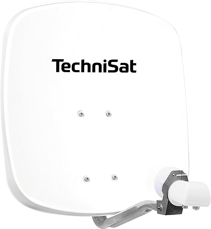 TechniSat Digital GmbH TechniSat DIGIDISH 45 Satellitenschüssel für 2 Teilnehmer (45 cm, Twin-LNB, inkl. Wandhalterung & Montagezubehör) weiß