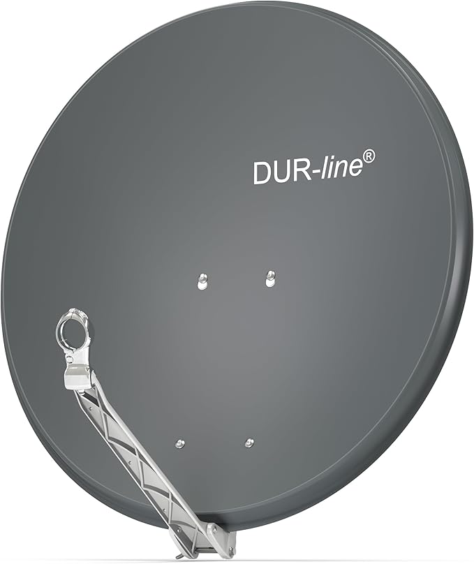Dura-Sat GmbH & Co.KG Dura-Sat DUR-line Select 80cm Satellitenschüssel Anthrazit mit LNB-Halterung - Aluminium Reflektor, sturmsicher & rostfrei