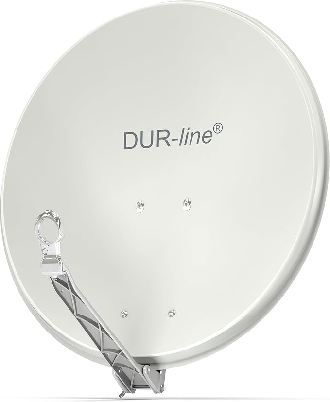 Dura-Sat GmbH & Co.KG Dura-Sat DUR-line Select 60cm x 65cm Satellitenschüssel Aluminium Hellgrau - vormontiert & sturmsicher