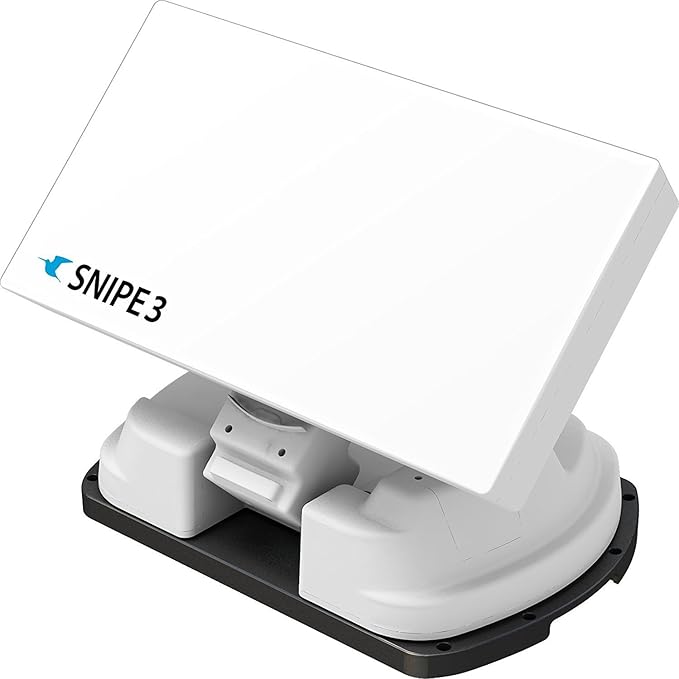 Nein Auslaufartikel (Produktion durch Selfsat Snipe V3 Single weiß Vollautomatische Satellitenantenne mit 75 Ohm für mobilen und festen Einsatz