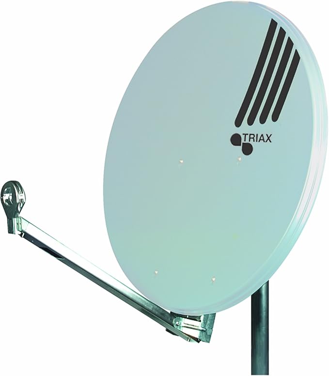Triax HIT FESAT 85 Satellitenantenne (85 cm Durchmesser Aluminium, 40mm Feedaufnahme Kabelführung vormontiert) lichtgrau