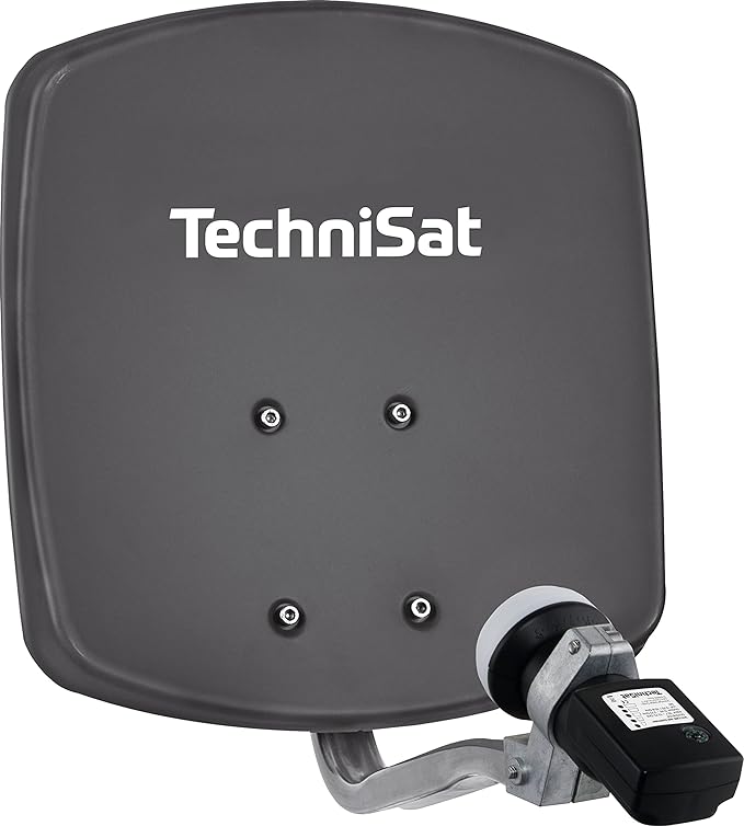 TechniSat Digital GmbH TechniSat DIGIDISH 33 cm Satellitenschüssel Komplettset mit Wandhalterung & Satfinder-LNB für 1 Teilnehmer – 1333