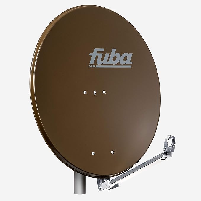 Fuba DAL 800 B Aluminium Satellitenschüssel 80cm braun - Sat-Antenne/Sat-Spiegel - Klapptragarm mit Kabeldurchführung, LNB-Halterung und Rückenteil aus Aluminium-Druckguss